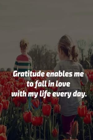Gratitude enables me to fall in love with my life every day.