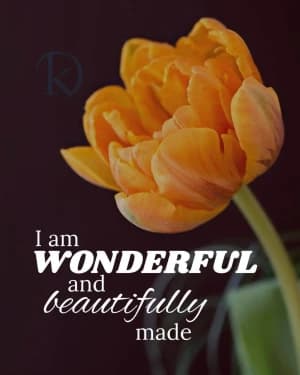 I am wonderful and beautifully made.