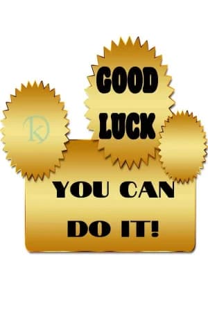 GOOD LUCK, YOU CAN DO IT!