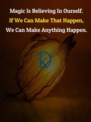 Magic is believing in ourselves. If we can make that happen, we can make anything happen.