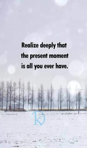 Realize deeply that the present moment is all you ever have.