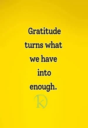 Gratitude turns what we have into enough.