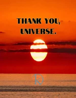 THANK YOU, UNIVERSE.