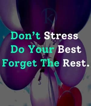 Don't Stress, Do Your Best, Forget The Rest.