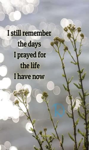 I still remember the days I prayed for the life I have now.