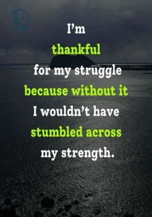 I'm thankful for my struggle because without it, I wouldn't have stumbled across my strength.