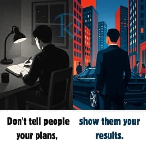 Don't tell people your plans, show them your results.