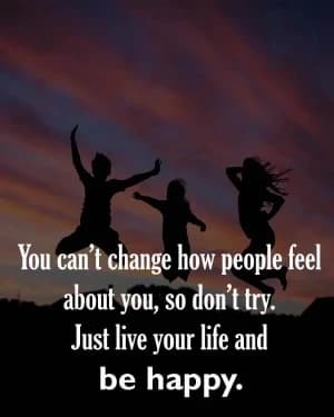 You can't change how people feel about you, so don't try. Just live your life and be happy.