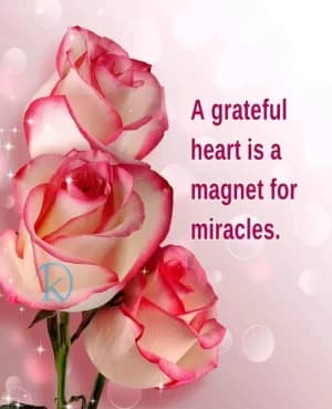 A grateful heart is a magnet for miracles.