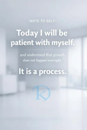 NOTE TO SELF: Today I will be patient with myself. and understand that growth does not happen overnight. It is a process.