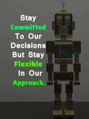 Stay committed to our decisions, but stay flexible in our approach.
