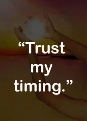Trust my timing.
