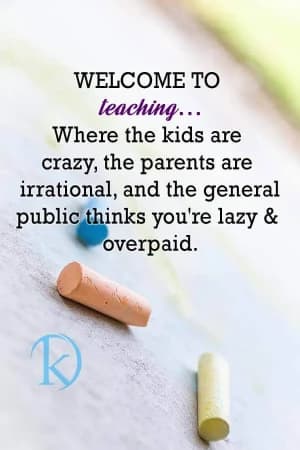 WELCOME TO teaching... Where the kids are crazy, the parents are irrational, and the general public thinks you're lazy and overpaid.