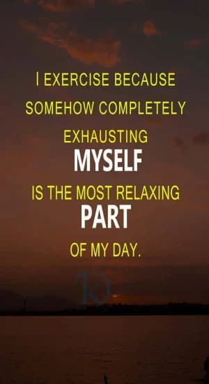 I exercise because, somehow, completely exhausting myself is the most relaxing part of my day.