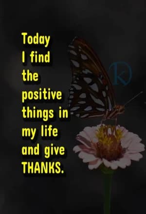 Today, I find the positive things in my life and give thanks.